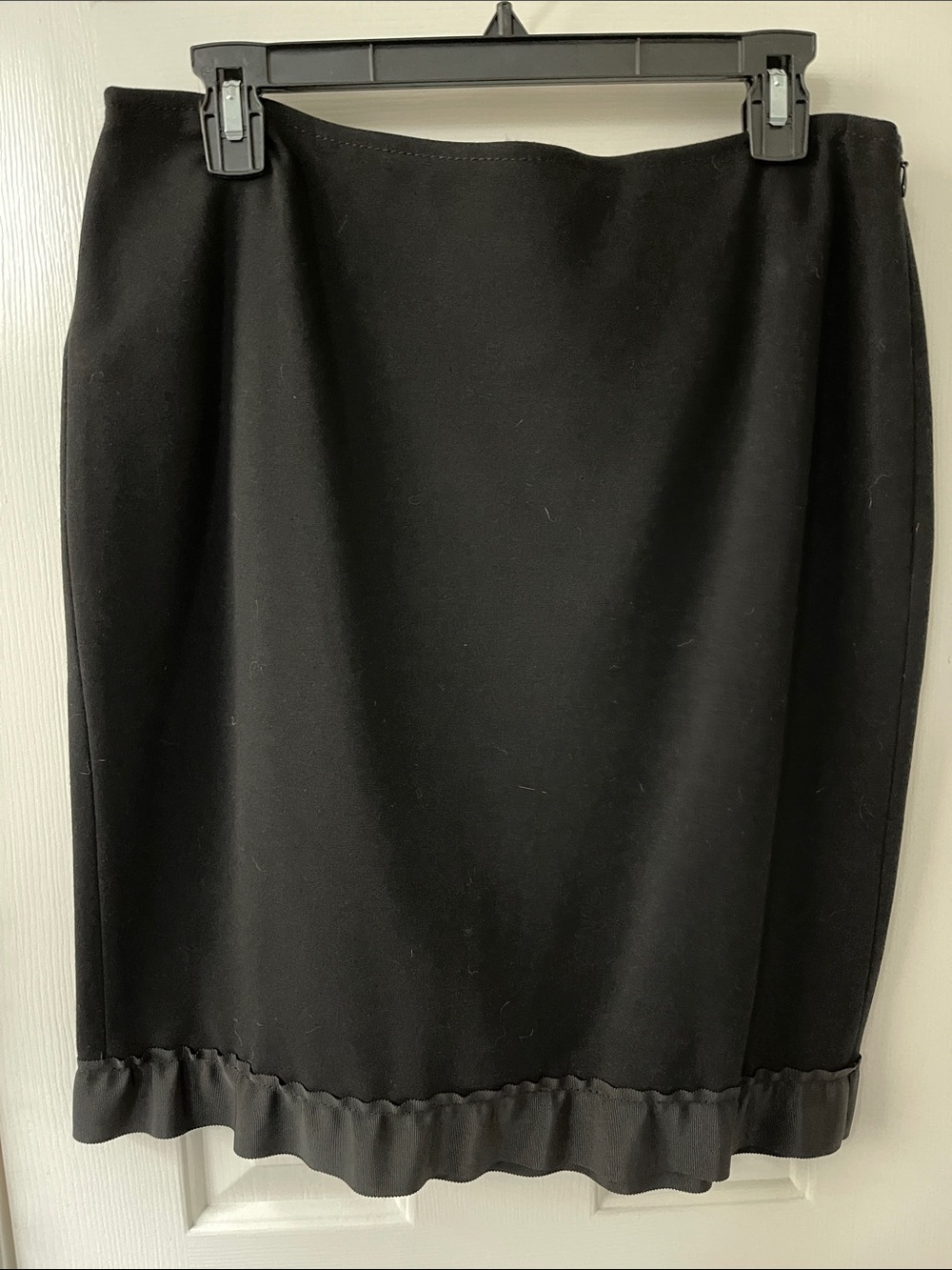 Ann Taylor Black Pencil Skirt with Ruffle Hem